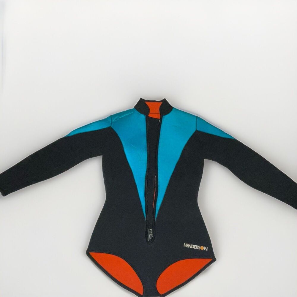 Henderson Womens Wetsuit Size 6 - Long Sleeve Front Zip Shorty - Vintage